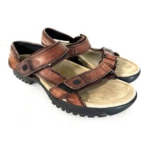 TEVA Sandals Men's Size 10 Brown Leather‎ Lug Sole Casual Sport Strap Shoes 6591